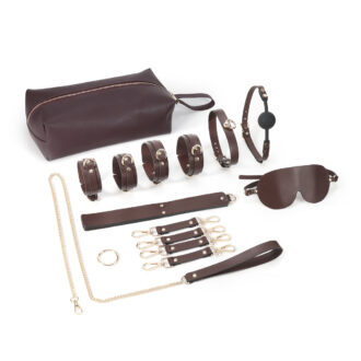 BDSM Fancy 9 Item Kit - Brown koop je bij Speelgoed voor Volwassenen