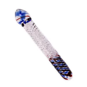 Glass Dildo Red & Blue Wand koop je bij Speelgoed voor Volwassenen