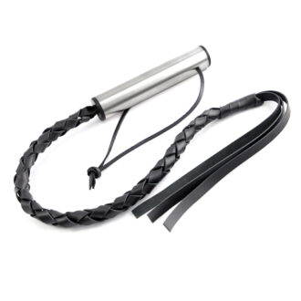 Leather Whip Braided - Aluminum Handle koop je bij Speelgoed voor Volwassenen