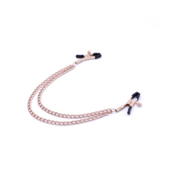 Nipple Clamps Rose Gold Double Chains koop je bij Speelgoed voor Volwassenen