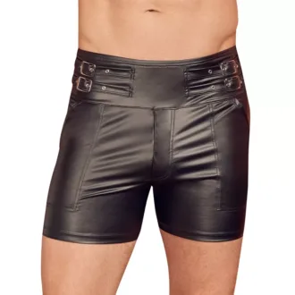 Zwarte Wetlook Short met Extra Hoge Tailleband van , GTIN: