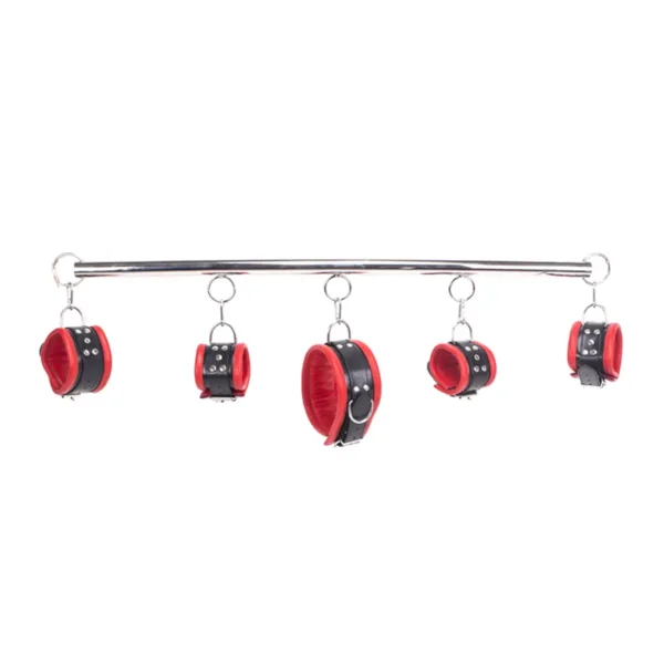 Spreader Bar deluxe set - Red Leather van Kiotos Steel, GTIN: 8719497531219