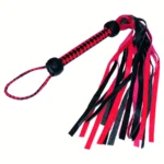 Black and Red Flogger Whip van Kiotos Leather, GTIN: 8718969401920