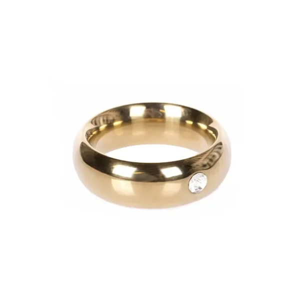 Gold Donut Cockring with Jewel - Thick - 40 mm van Kiotos Steel, GTIN: 8718969407489