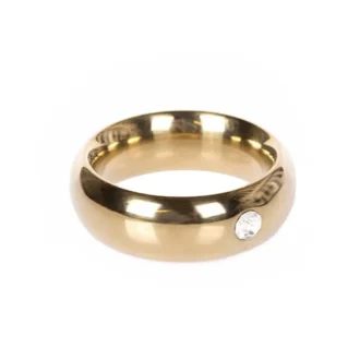 Gold Donut Cockring with Jewel - Thick - 50 mm van Kiotos Steel, GTIN: 8718969407502