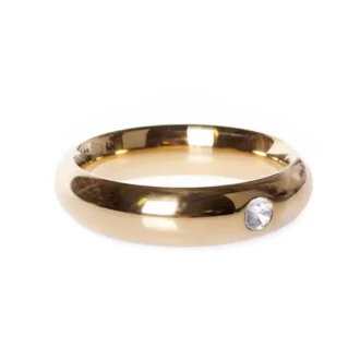 Gold Donut Cockring with Jewel - 55 mm van Kiotos Steel, GTIN: 8718969406277