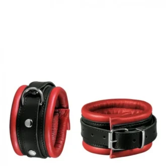 Leather Anklecuffs Red - 5 cm van Kiotos Leather, GTIN: 8718969404624