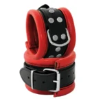 Leather Handcuffs Red - 6,5 cm van Kiotos Leather, GTIN: 8718969404709