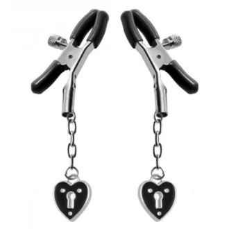 Charmed Heart Padlock Nipple Clamps van Master Series, GTIN: