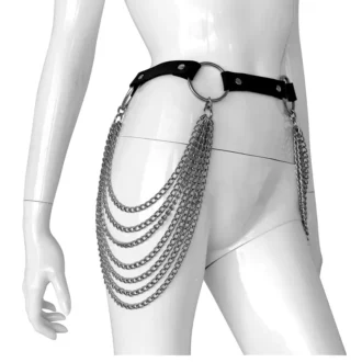 Adjustable leather belt with chains van Kiotos Leather, GTIN: 8720246447538