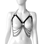 Adjustable leather bra with chains van Kiotos Leather, GTIN: 8720246447545