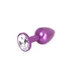 Aluminium Buttplug Purple with Clear Gem van Kiotos Steel, GTIN: 8720246441383