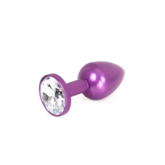 Aluminium Buttplug Purple with Clear Gem van Kiotos Steel, GTIN: 8720246441383