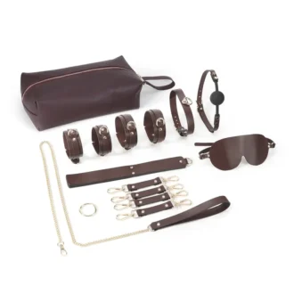 BDSM Fancy 9 Item Kit - Brown van Kiotos Leather, GTIN: 8720246448214