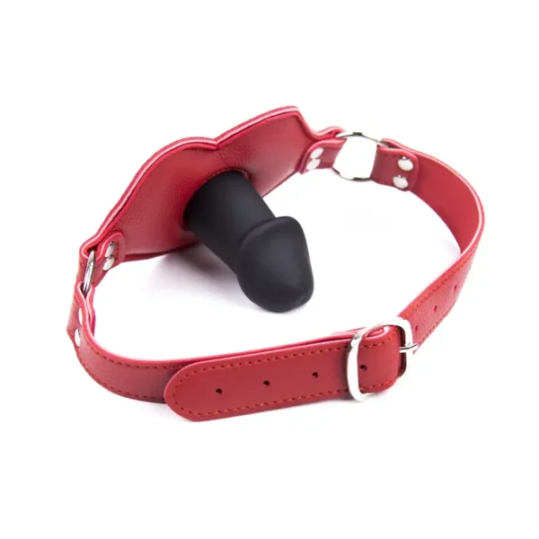 Big Lips Penis Gag Red van Kiotos Leather, GTIN: 8720246445084