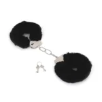 Budget Thin-Metal Black Plush Handcuffs van Kiotos Steel, GTIN: 8720246442373