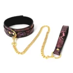 Collar Gold/Pink Reptile with Leash van Kiotos Leather, GTIN: 8720246446487