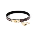 Collar/Bracelet One-size Narrow Gold/Pink Reptile van Kiotos Leather, GTIN: 8720246446470