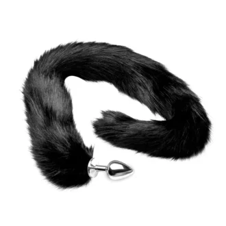 Extra Long Midnight Mink Tail Metal Anal Plug van Tailz, GTIN: