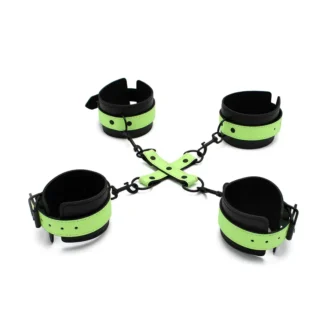 Glow In The Dark Cuffs Hogtie 3 Set van Kiotos BDSM, GTIN: 8720246448894