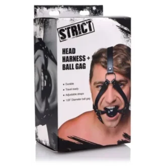 Head Harness with 1.65 inch Ball Gag van Strict, GTIN: