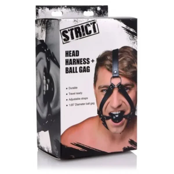 Head Harness with 1.65 inch Ball Gag van Strict, GTIN: