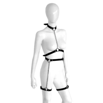 Leather Chain Harness with Leg Straps van Kiotos Leather, GTIN: 8720246449686