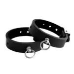 Leather Handcuffs Mini O-Ring Black van Kiotos Leather, GTIN: 8720246449051