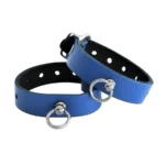 Leather Handcuffs Mini O-Ring Blue van Kiotos Leather, GTIN: 8720246449013