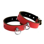 Leather Handcuffs Mini O-Ring Red van Kiotos Leather, GTIN: 8720246449044