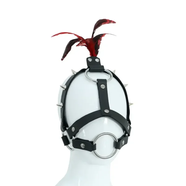 Leather Head Spiked Harness with Feather van Kiotos Leather, GTIN: 8720246443615