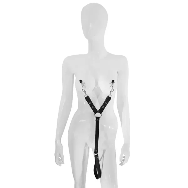 Leather Leash with Nipple Clamps van Kiotos Leather, GTIN: 8720246443578