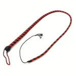 Leather Whip Black & Red 140 cm van Kiotos Leather, GTIN: 8720246449266