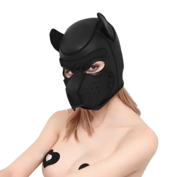 Neoprene Puppy Dog BDSM Hood L White & Black van Kiotos Leather, GTIN: 8720246447729