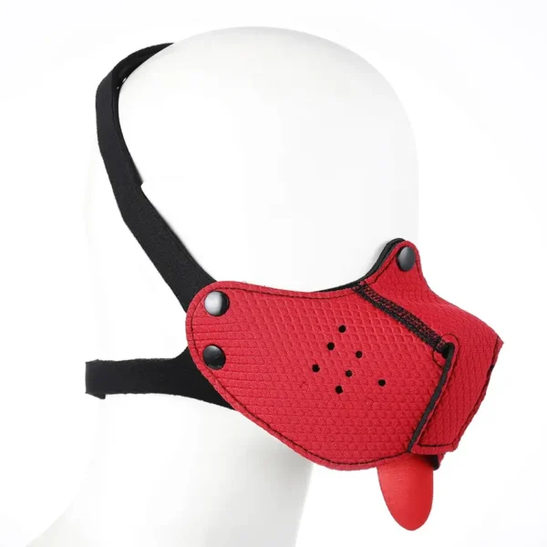 Neoprene Puppy Dog Red Mouth Mask van Kiotos BDSM, GTIN: 8720246444896