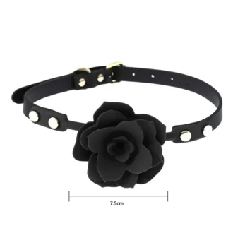 Silicone Black Rose Gag van Kiotos Leather, GTIN: 8720246446524