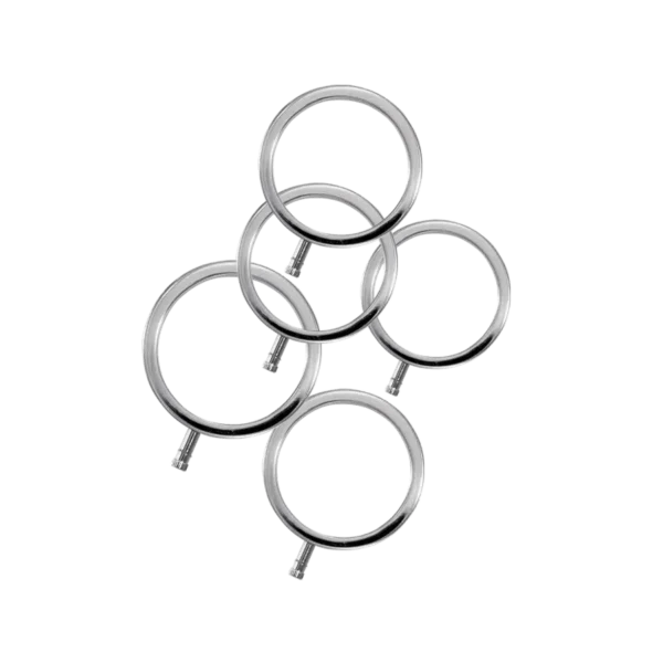 Solid Metal Cock Ring Set 5 Sizes van ElectraStim, GTIN: 609224031038