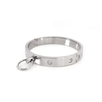 Steel Collar with Gems L 13.5 cm van Kiotos Steel, GTIN: