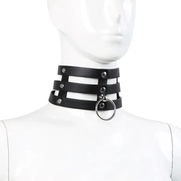 Tripple O-Ring Strap Collar PU-Leather van Kiotos Leather, GTIN: 8720246448368