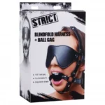 Blindfold Harness and Ball Gag van Strict, GTIN: 848518024121