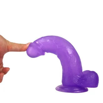 Jelly Studs Crystal Dildo - Large Purple - Afbeelding 2