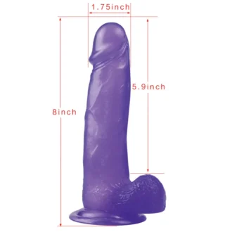 Jelly Studs Crystal Dildo - Large Purple - Afbeelding 5