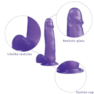 Jelly Studs Crystal Dildo - Large Purple - Afbeelding 4