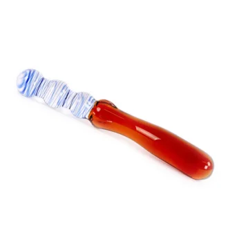 Glass Dildo Blue & Amber Curves van Kiotos Glass, GTIN: 8719497533824