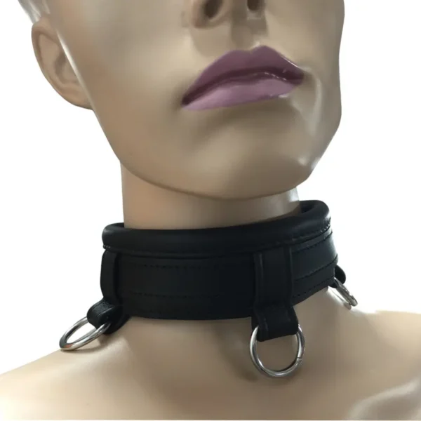 Triple O-Ring Leather Collar van Kiotos Leather, GTIN: 8719497533350