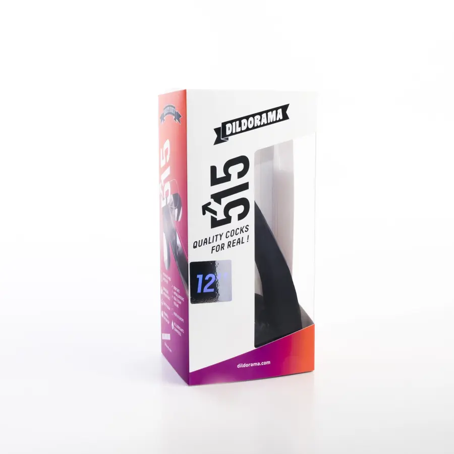 515 Line 12 Inch Zuignap Dildo Zwart van Dildorama 515 Line, GTIN: 5420044217434