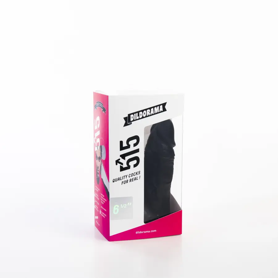 515 Line 6.5 Inch Zuignap Dildo Zwart van Dildorama 515 Line, GTIN: 5420044217205
