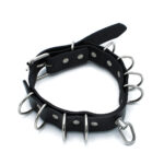 Zwarte Leren Halsband met Meerdere D-Ringen van Kiotos Leather, GTIN: 8721284280309