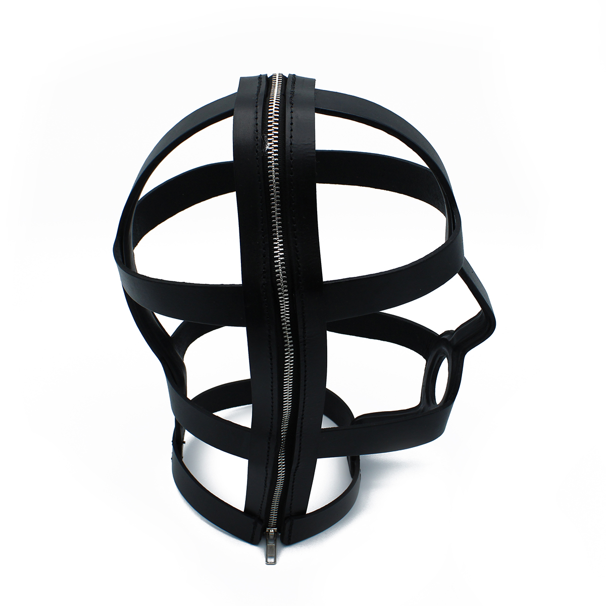 Zwarte Leren Hoofdkooi met Rits van Kiotos Leather, GTIN: 8721284280545