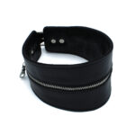 Zwarte Leren Hoge Halsband met Rits van Kiotos Leather, GTIN: 8721284280330